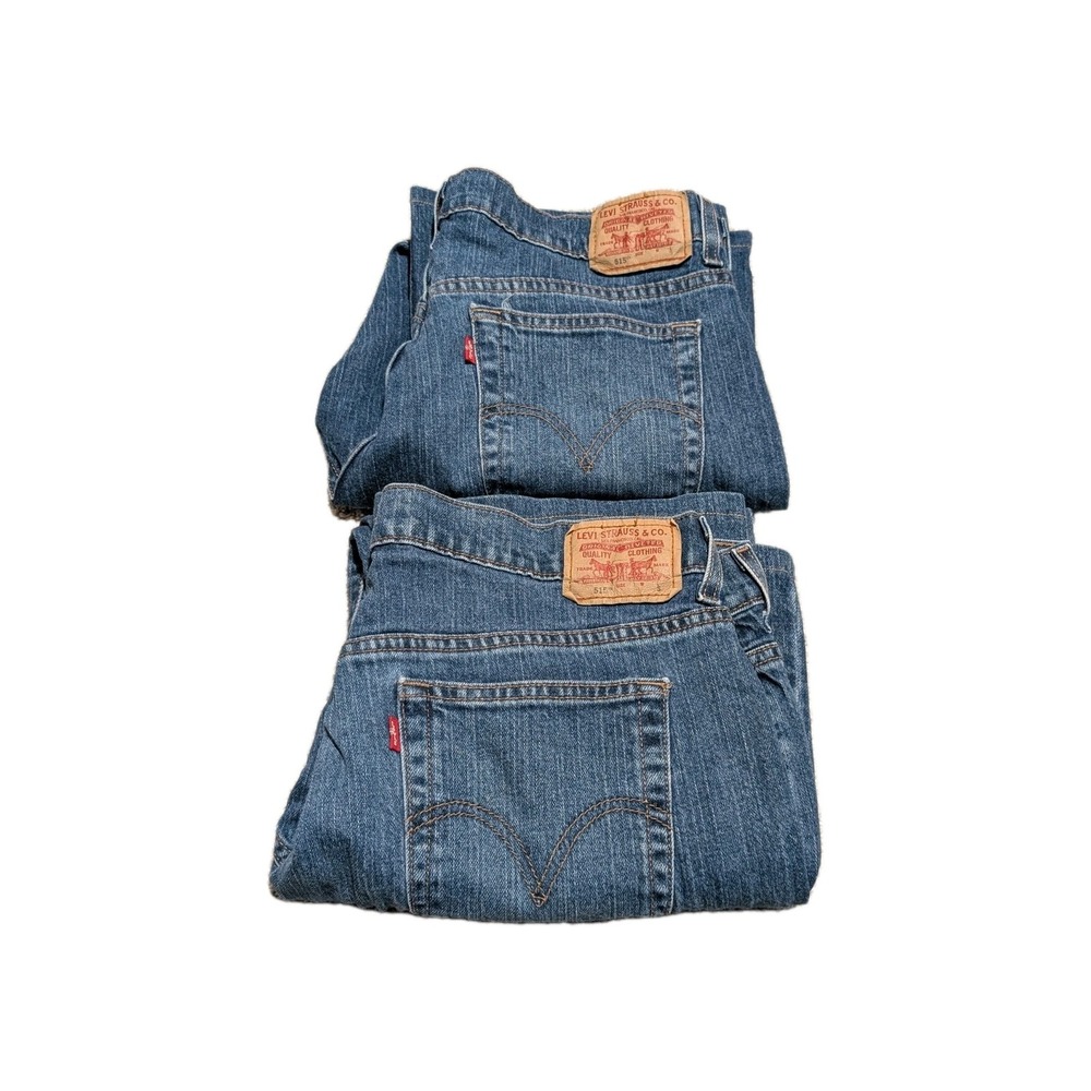 2 Pair Levi's Jeans Womens 14 Blue 515 Denim Cotton Mid Rise Boot Cut Leg Ladies